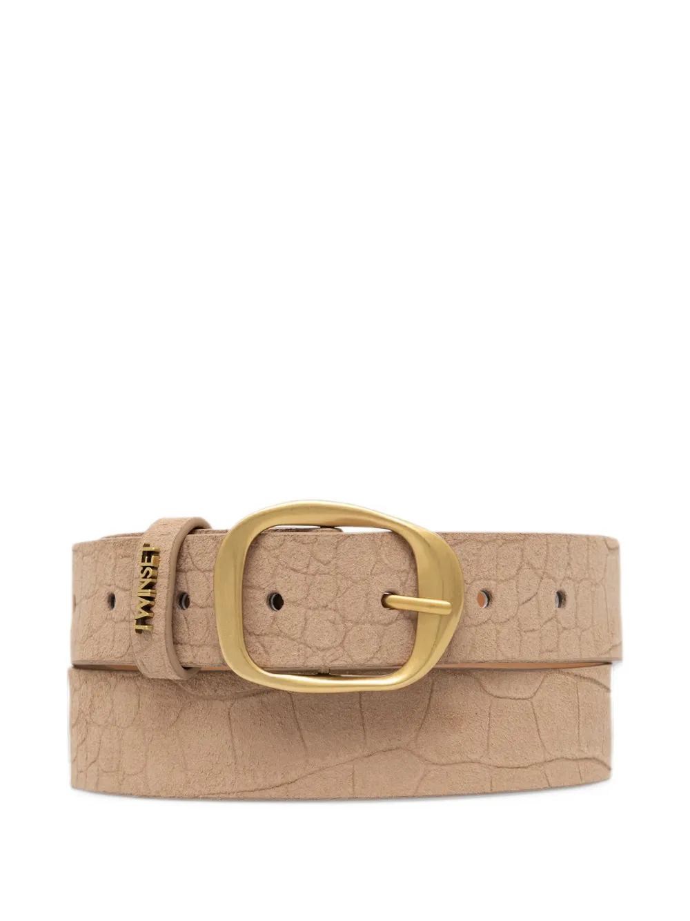 TWINSET crocodile-print suede belt - Toni neutri