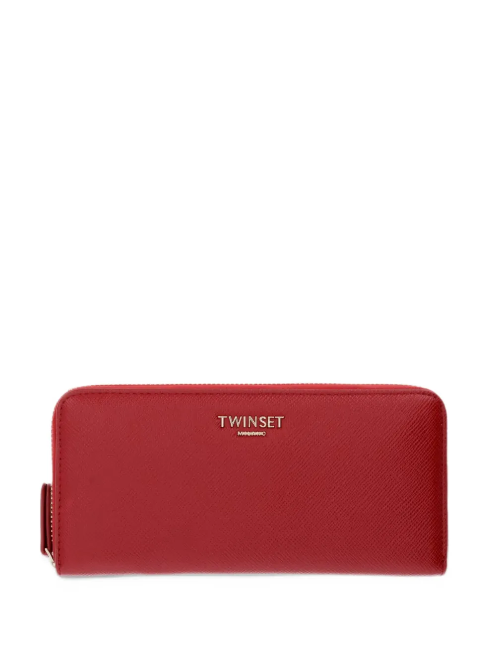 TWINSET logo-plaque zip-around wallet - Rosso