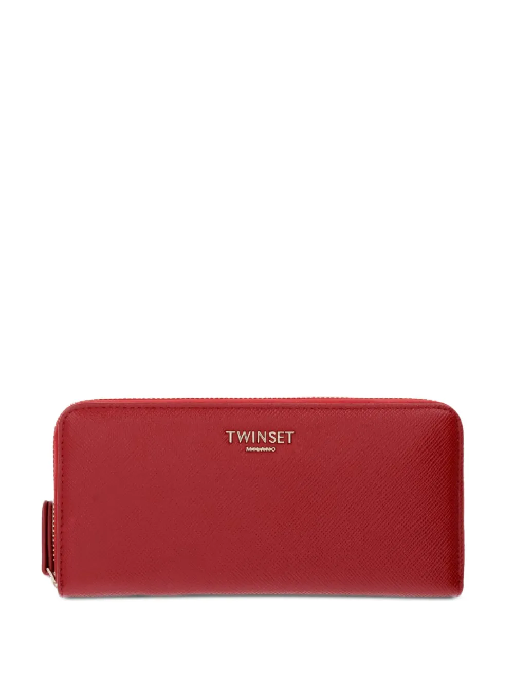 TWINSET logo-plaque zip-around wallet - Rosso