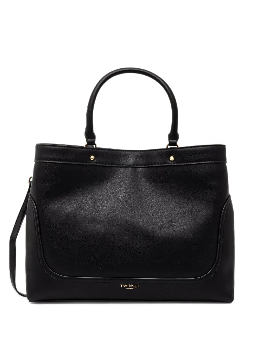 TWINSET logo-plaque shoulder-strap tote bag Zwart