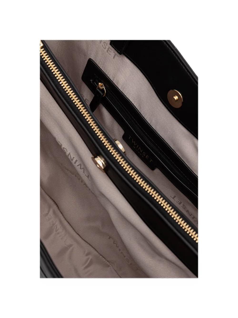 TWINSET logo-plaque shoulder-strap tote bag Zwart