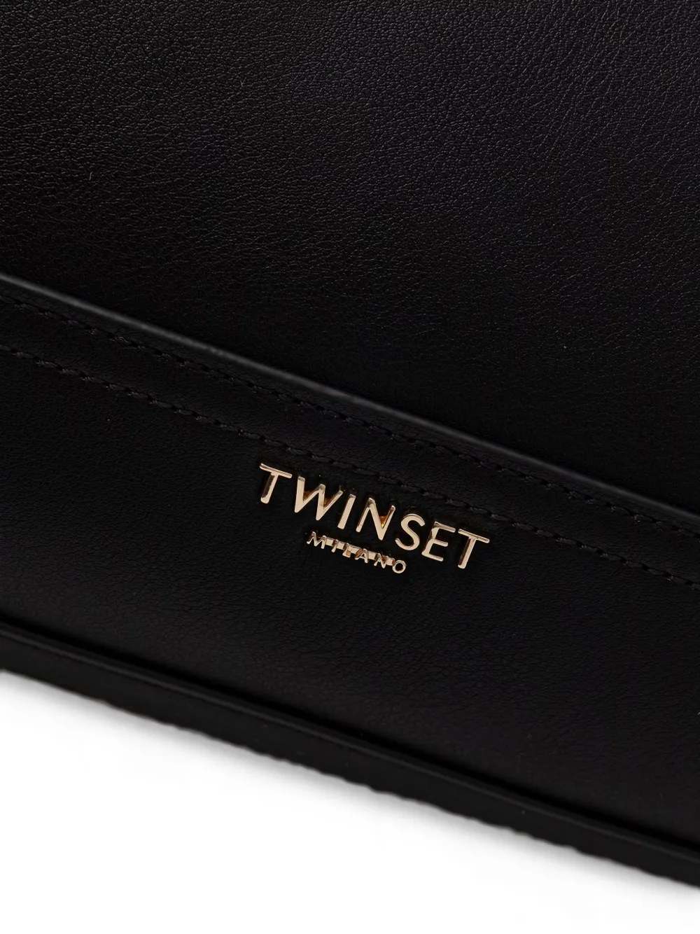 TWINSET logo-plaque shoulder-strap tote bag Zwart