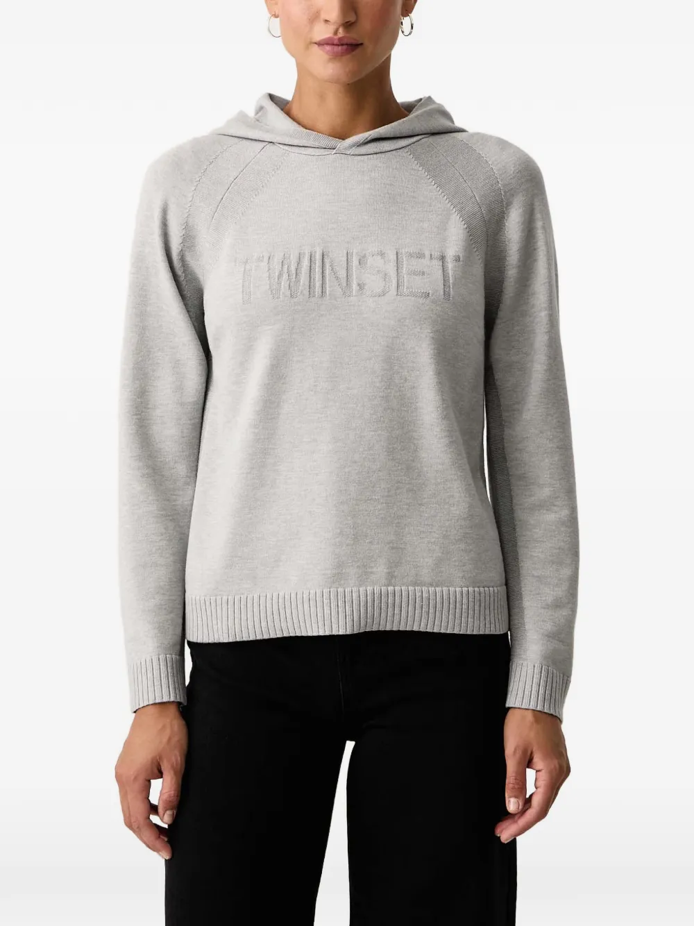 TWINSET logo raglan-sleeve sweater Grijs