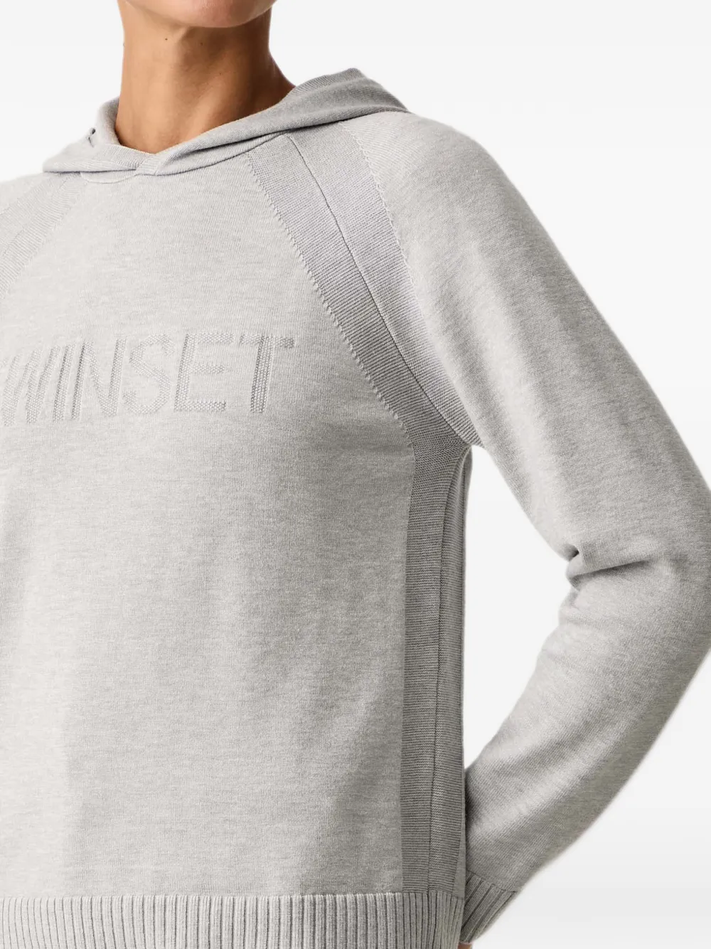TWINSET logo raglan-sleeve sweater Grijs