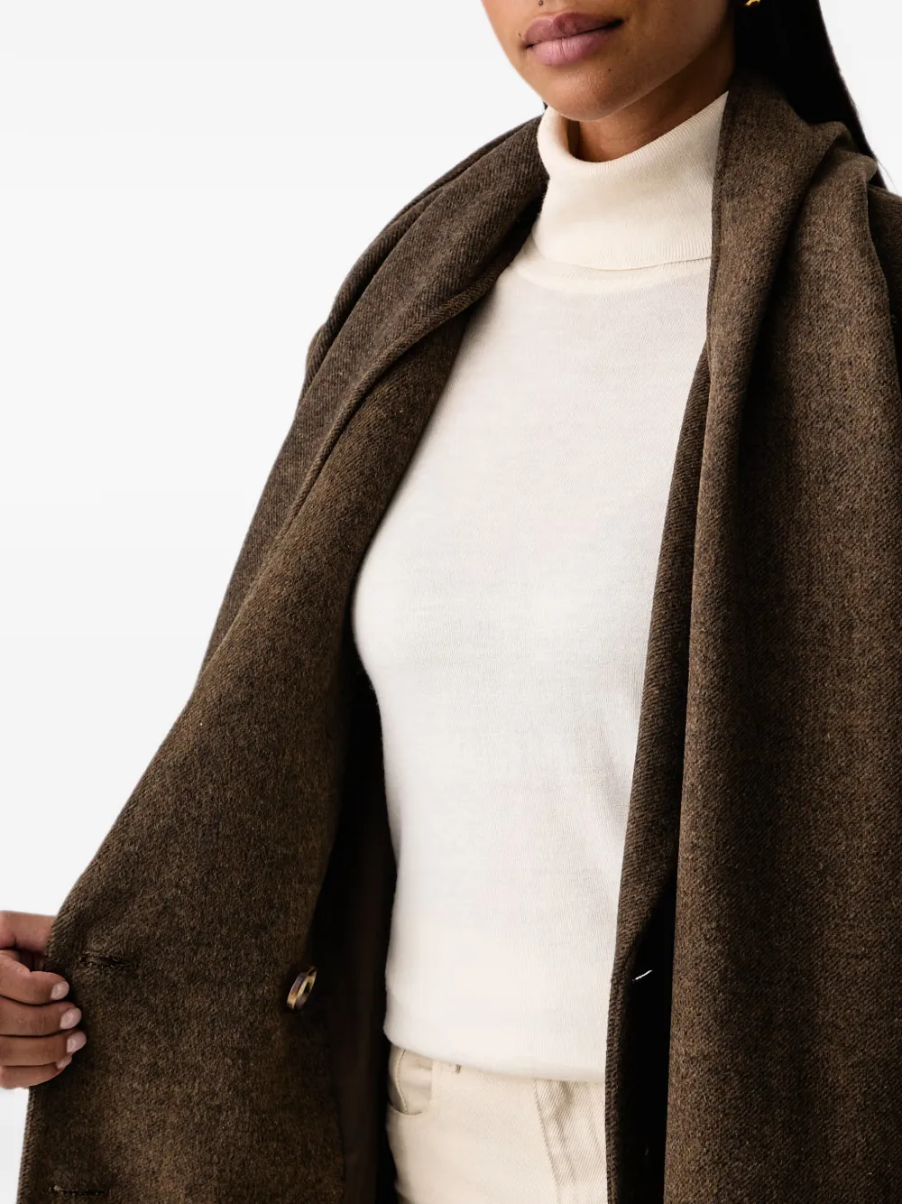 TWINSET velour wool cloth coat Bruin