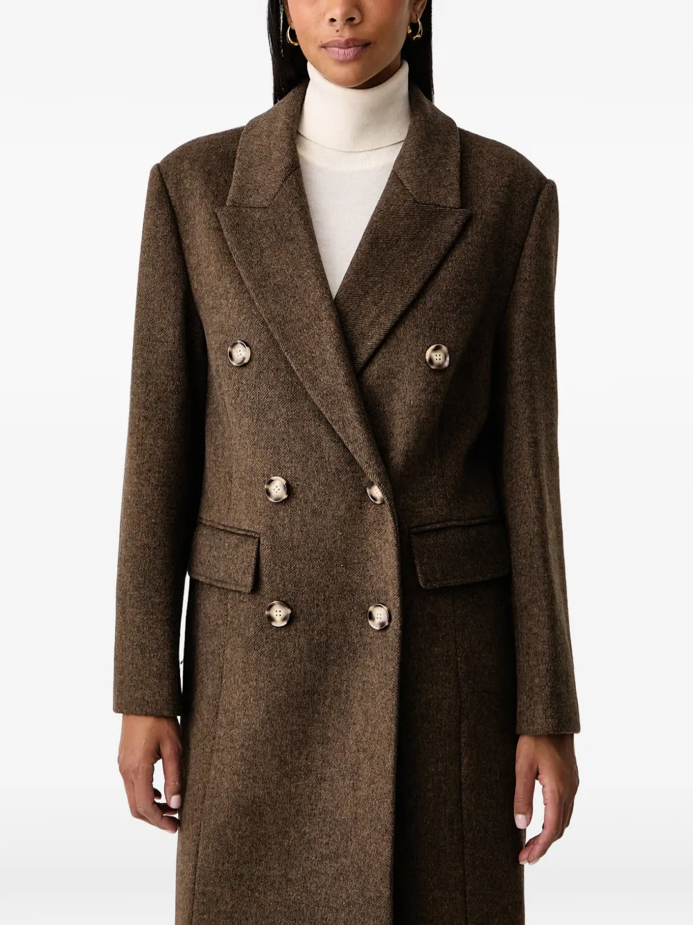 TWINSET velour wool cloth coat Bruin