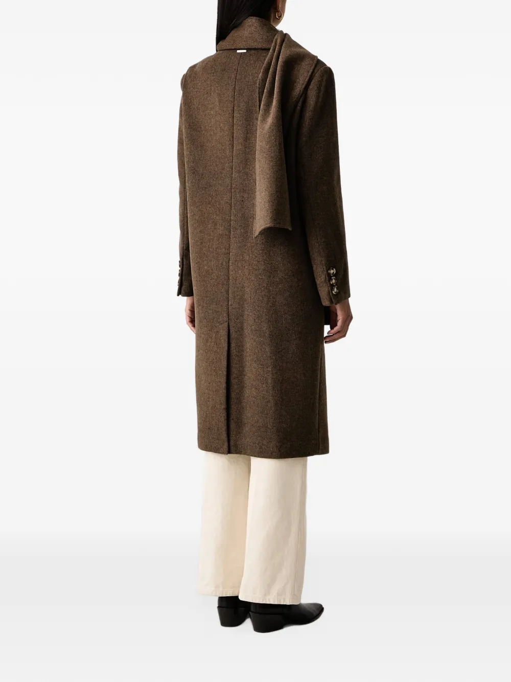 TWINSET velour wool cloth coat Bruin