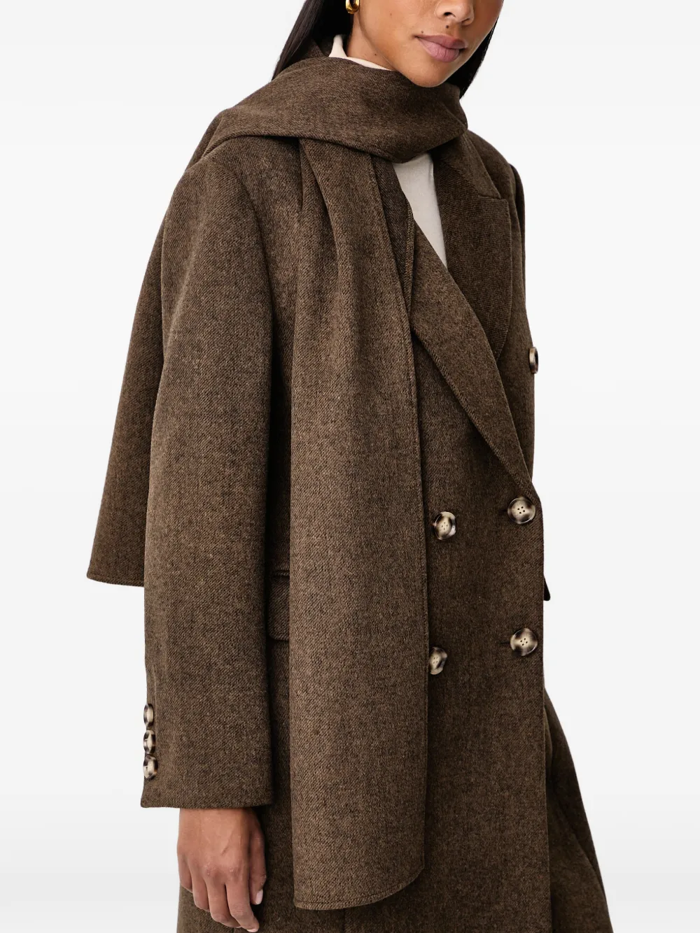 TWINSET velour wool cloth coat Bruin