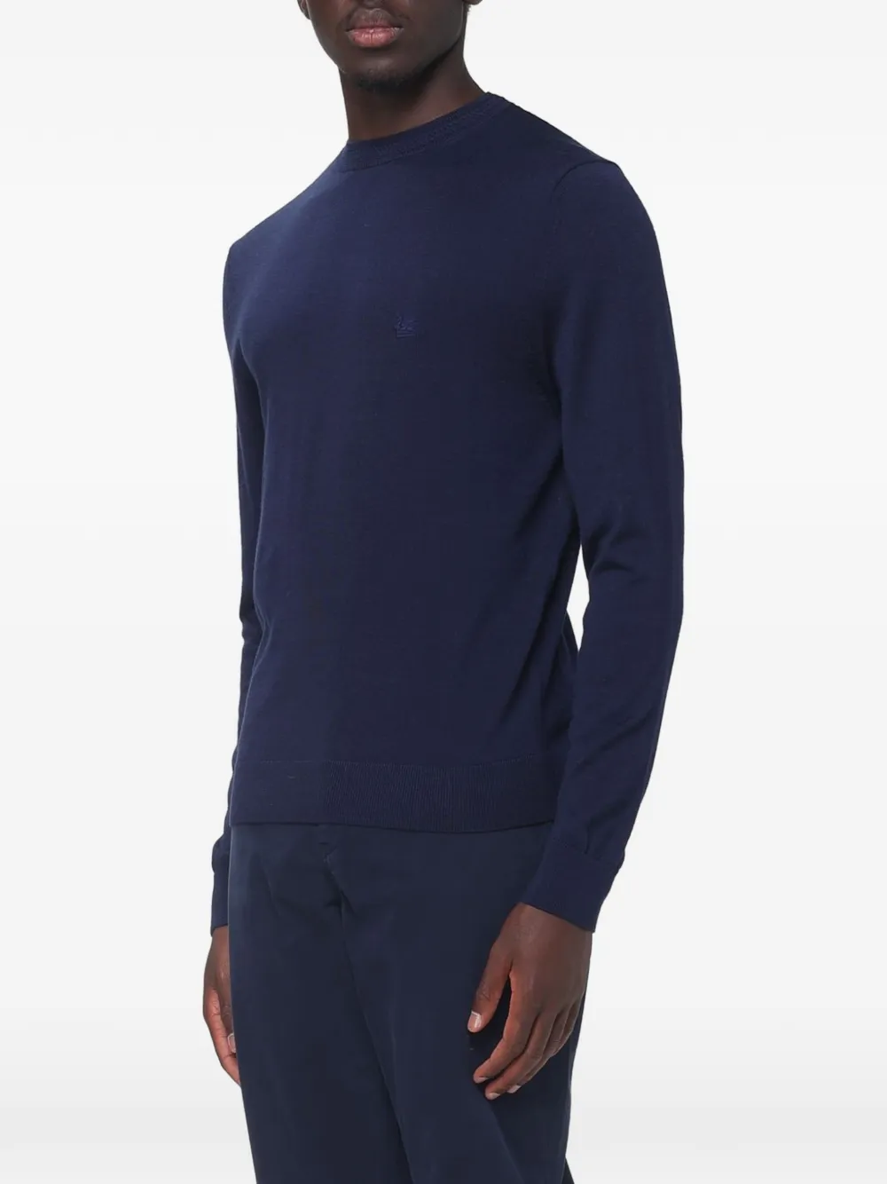 ETRO embroidered-logo sweater Blauw