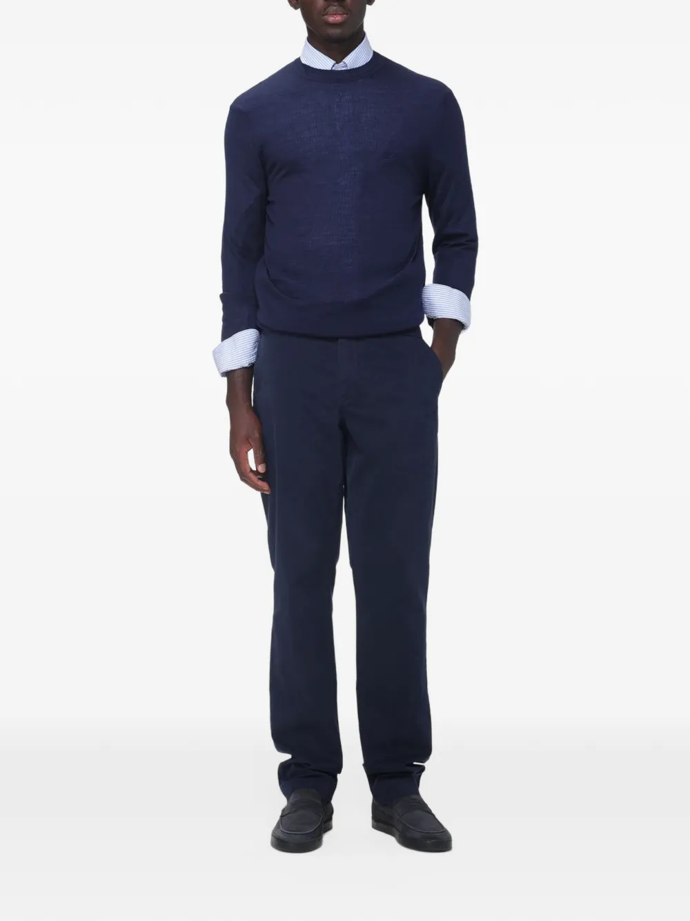ETRO embroidered-logo sweater Blauw