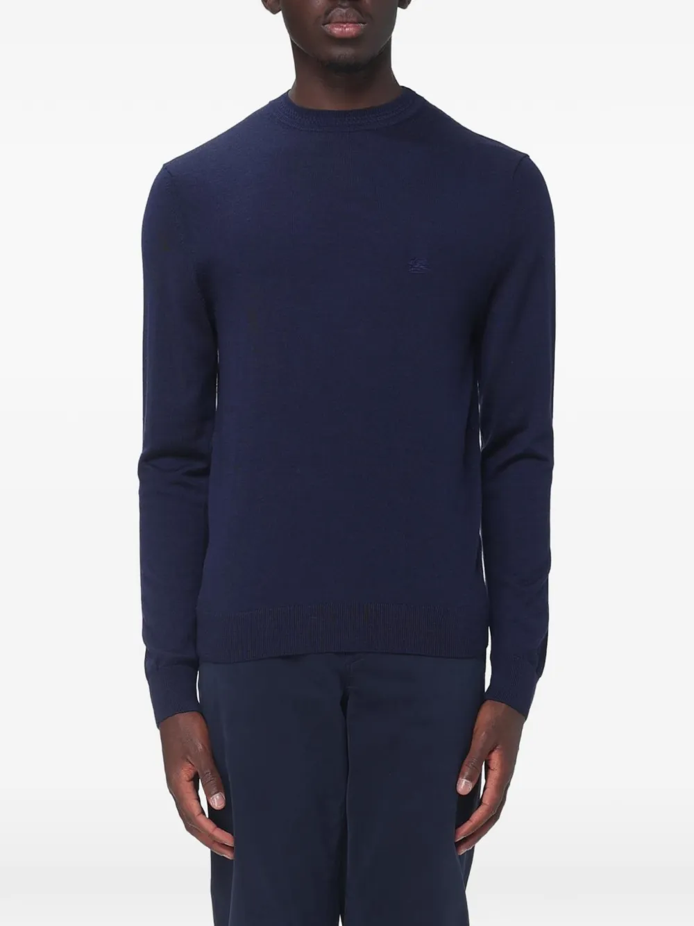 ETRO embroidered-logo sweater Blauw