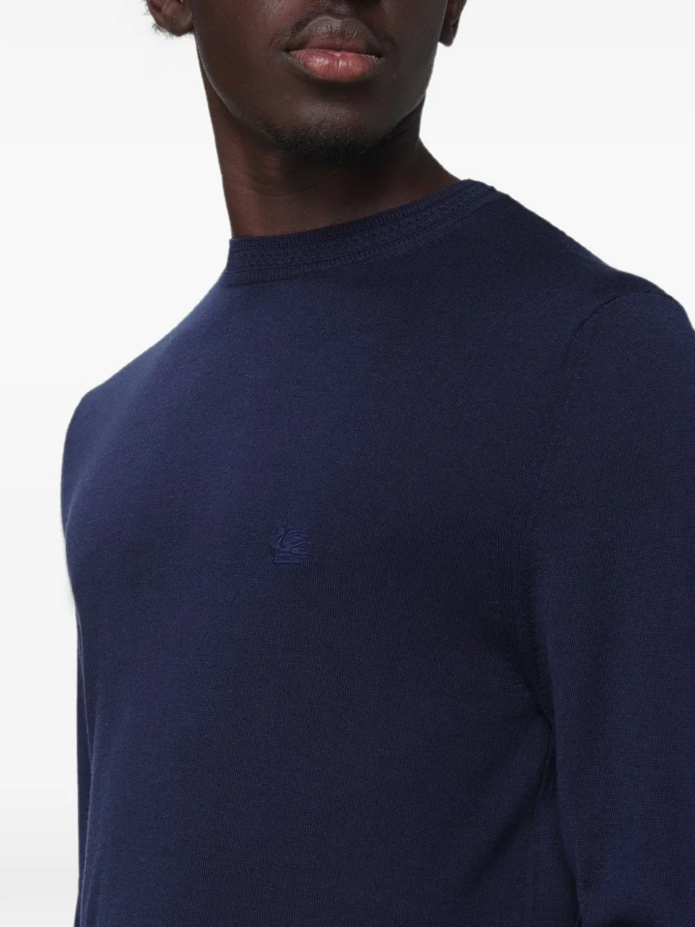 ETRO embroidered-logo sweater Blauw