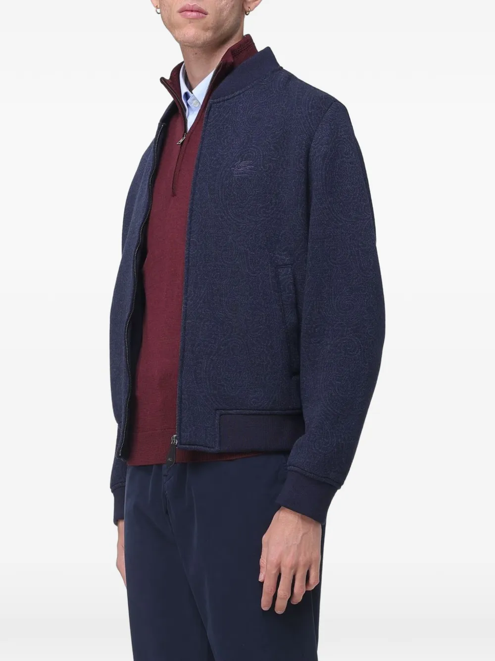 ETRO paisley-patterned bomber jacket Blauw