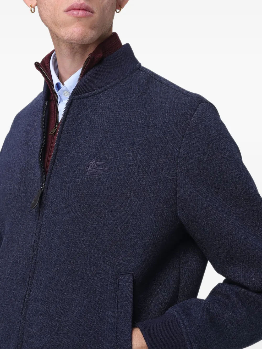 ETRO paisley-patterned bomber jacket Blauw
