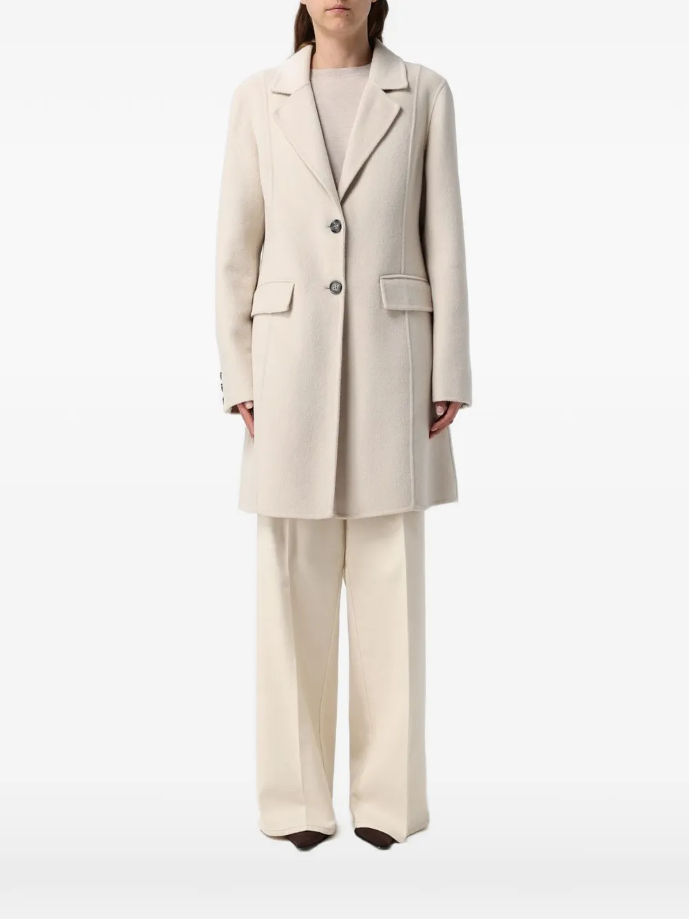 Hanita notched-lapel button-up coat - Tons neutres Hanita notched-lapel button-up coat - Tons neutres