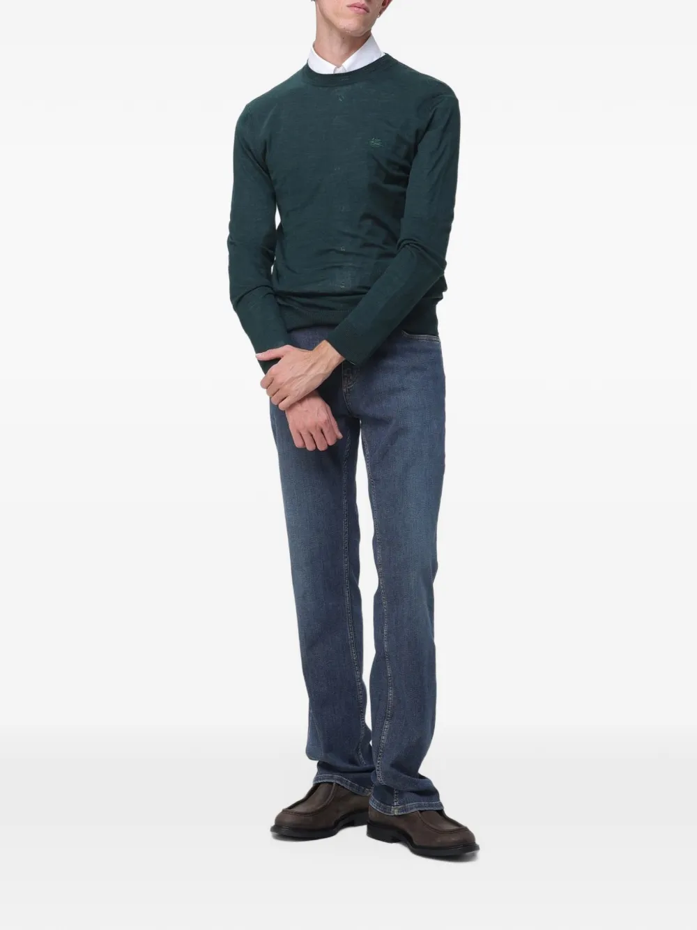 ETRO embroidered logo sweater Groen