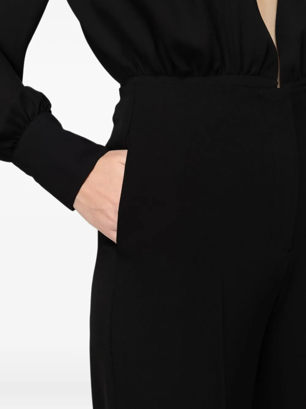 Hanita high-waist straight-leg trousers Zwart