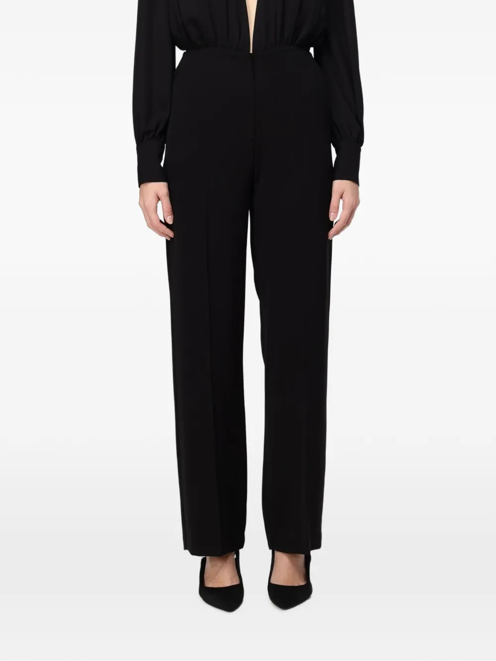Hanita high-waist straight-leg trousers Zwart