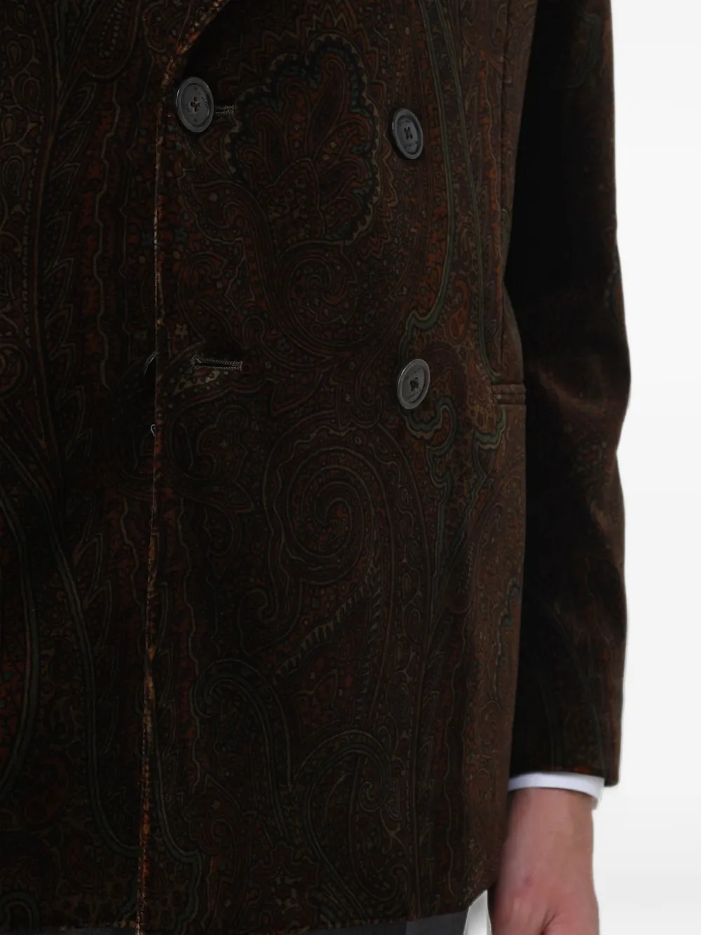 ETRO Paisley double-breasted coat Bruin