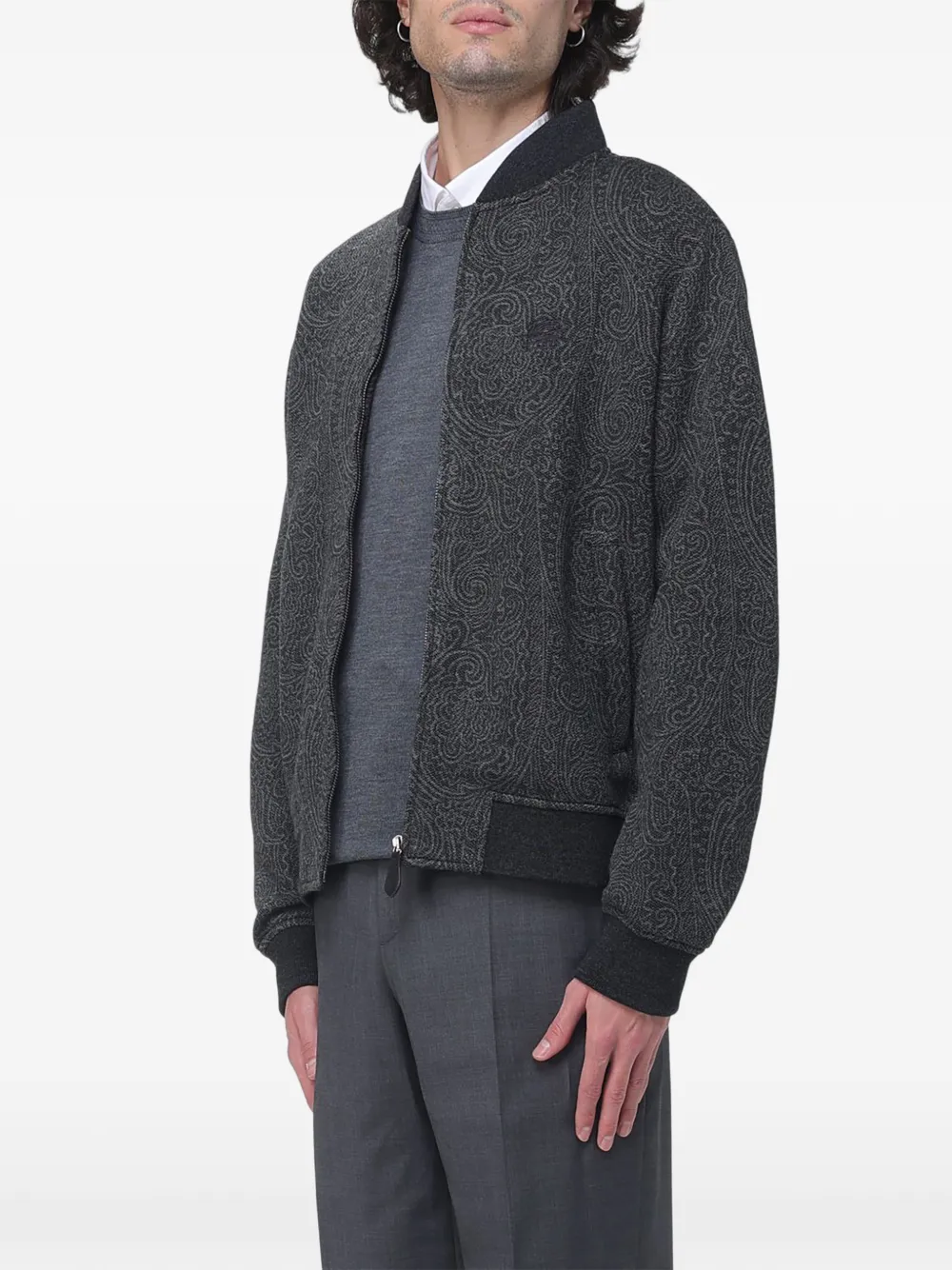ETRO Bomberjack met paisley-print Grijs
