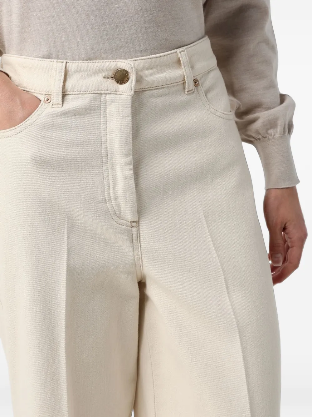 Agnona Broek met wijde pijpen Beige