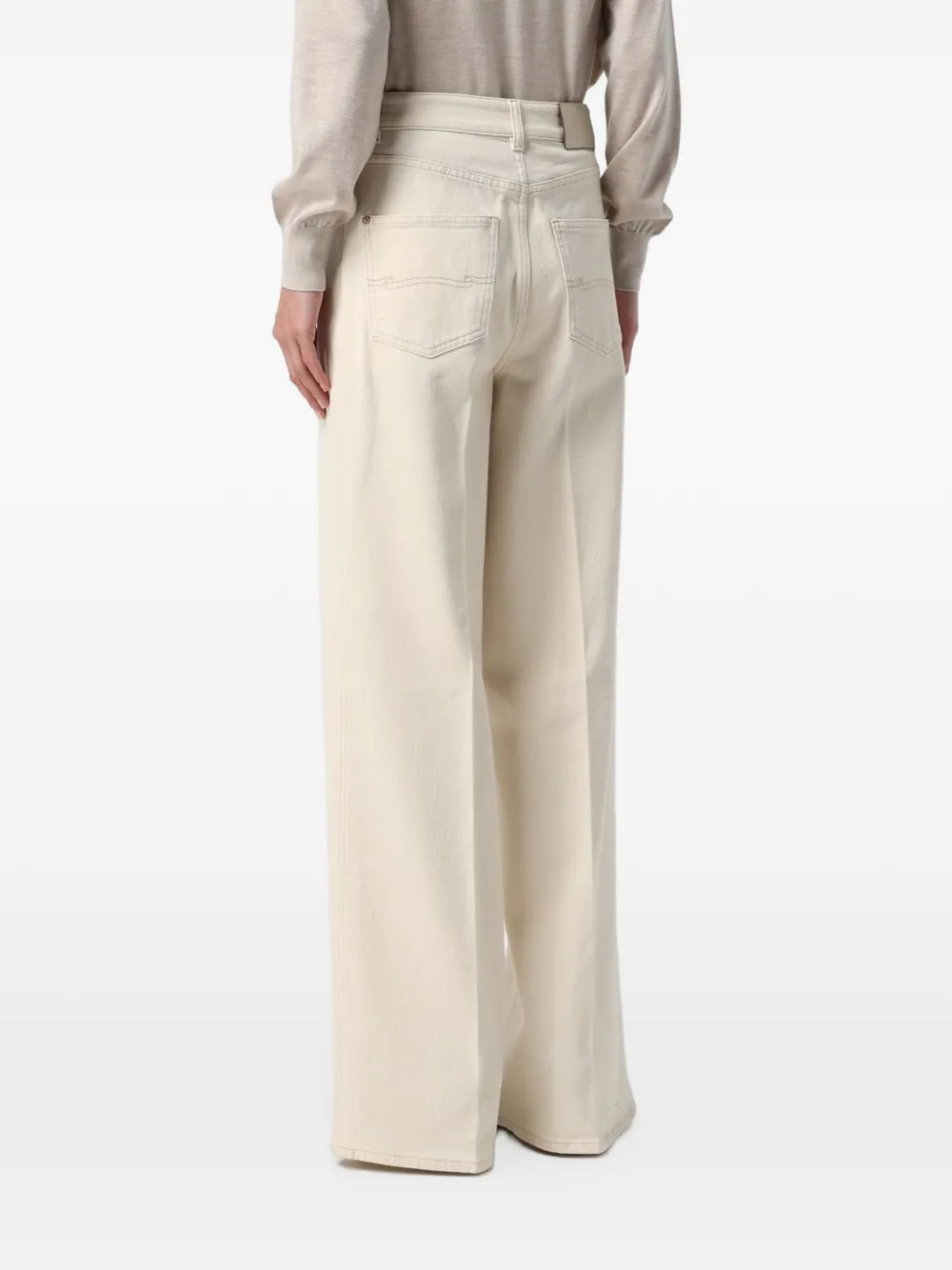 Agnona Broek met wijde pijpen Beige
