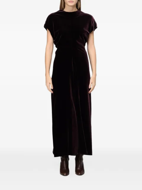 Agnona velvet cap-sleeve maxi dress