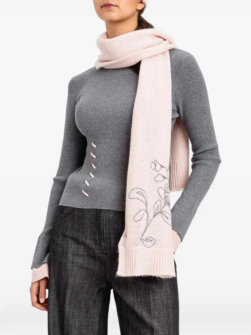 TWINSET Actitude ribbed-knit sweater Grijs