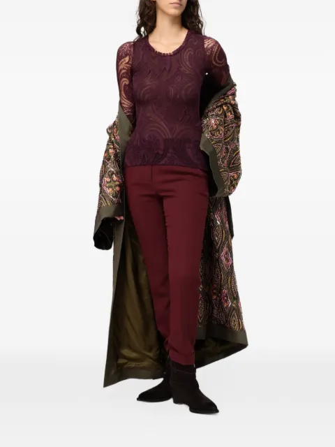 ETRO paisley-print mesh top