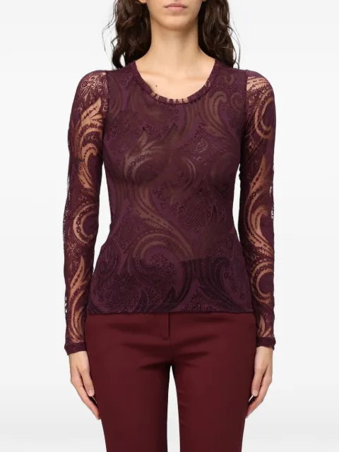 ETRO paisley-print mesh top