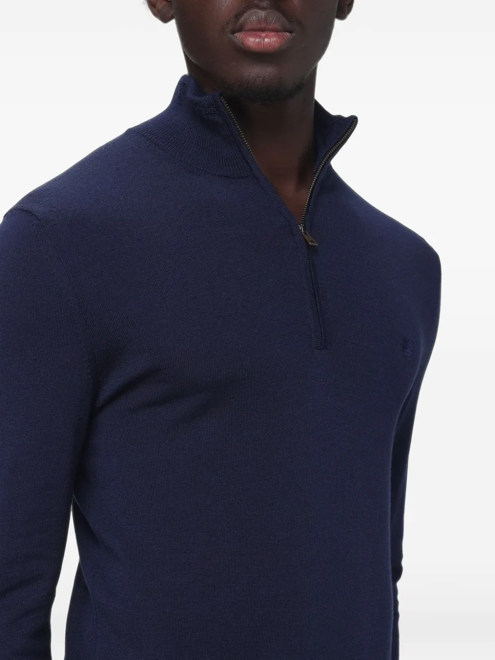 ETRO quarter-zip knitted sweater Blauw