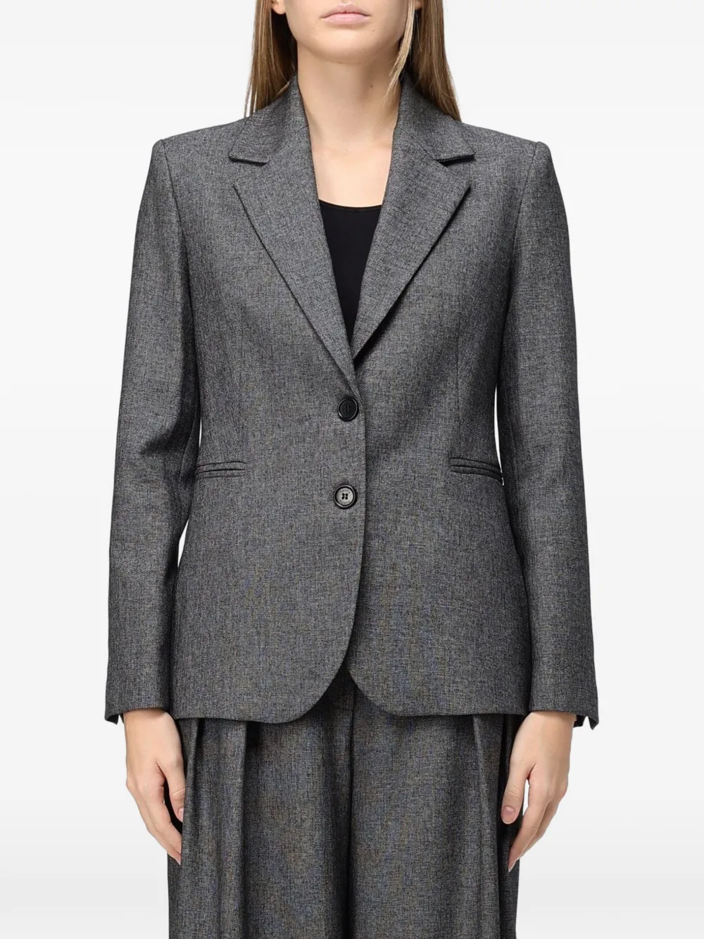 Hanita single-breasted notched-lapels blazer - Grey