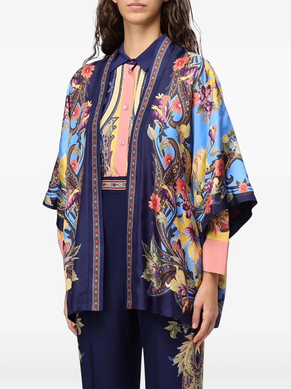 ETRO Wikkeljas met paisley-print Blauw