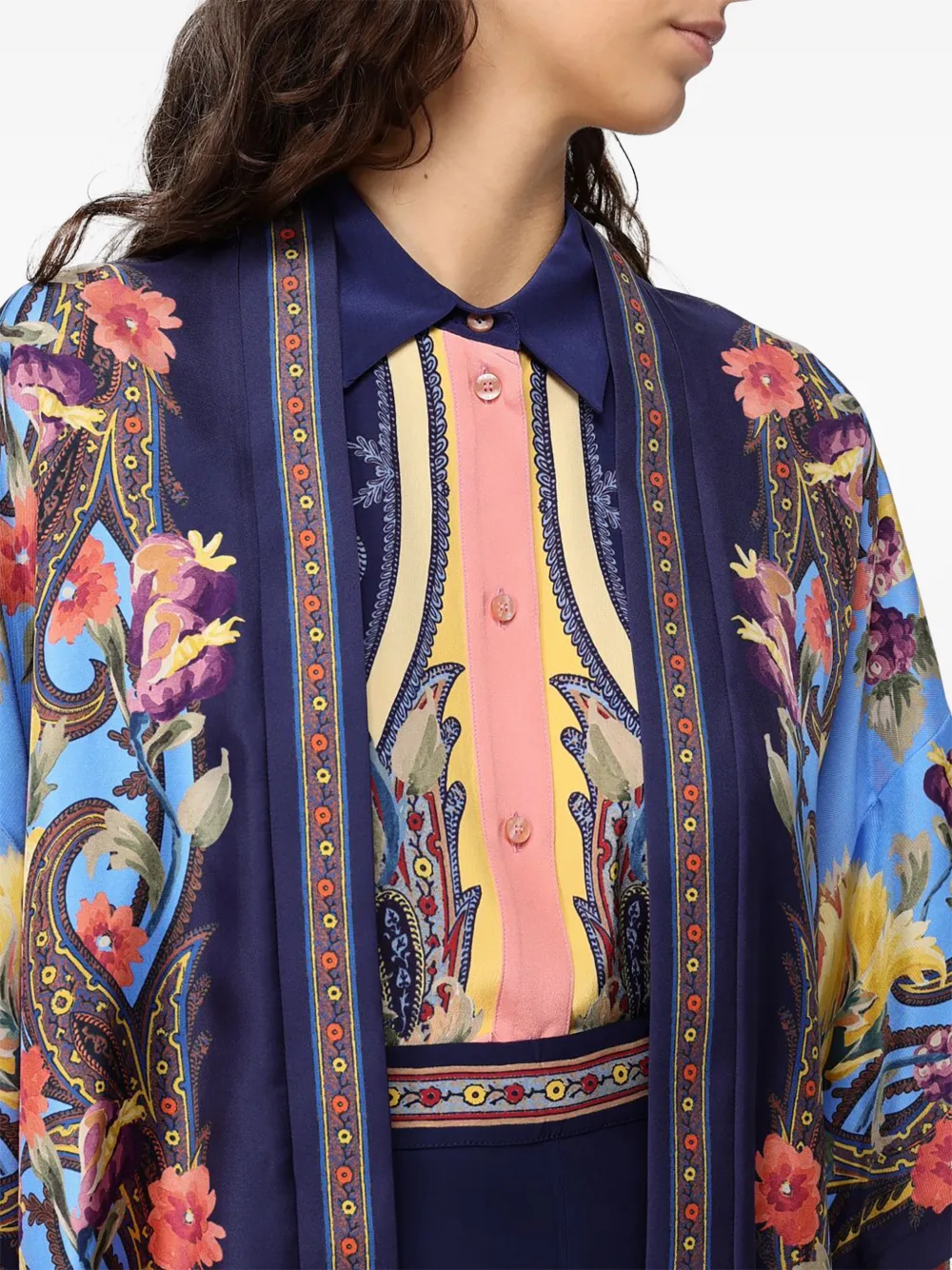 ETRO Wikkeljas met paisley-print Blauw