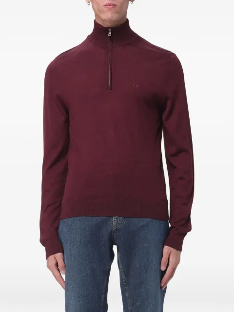 ETRO quarter-zip embroidered-logo sweater