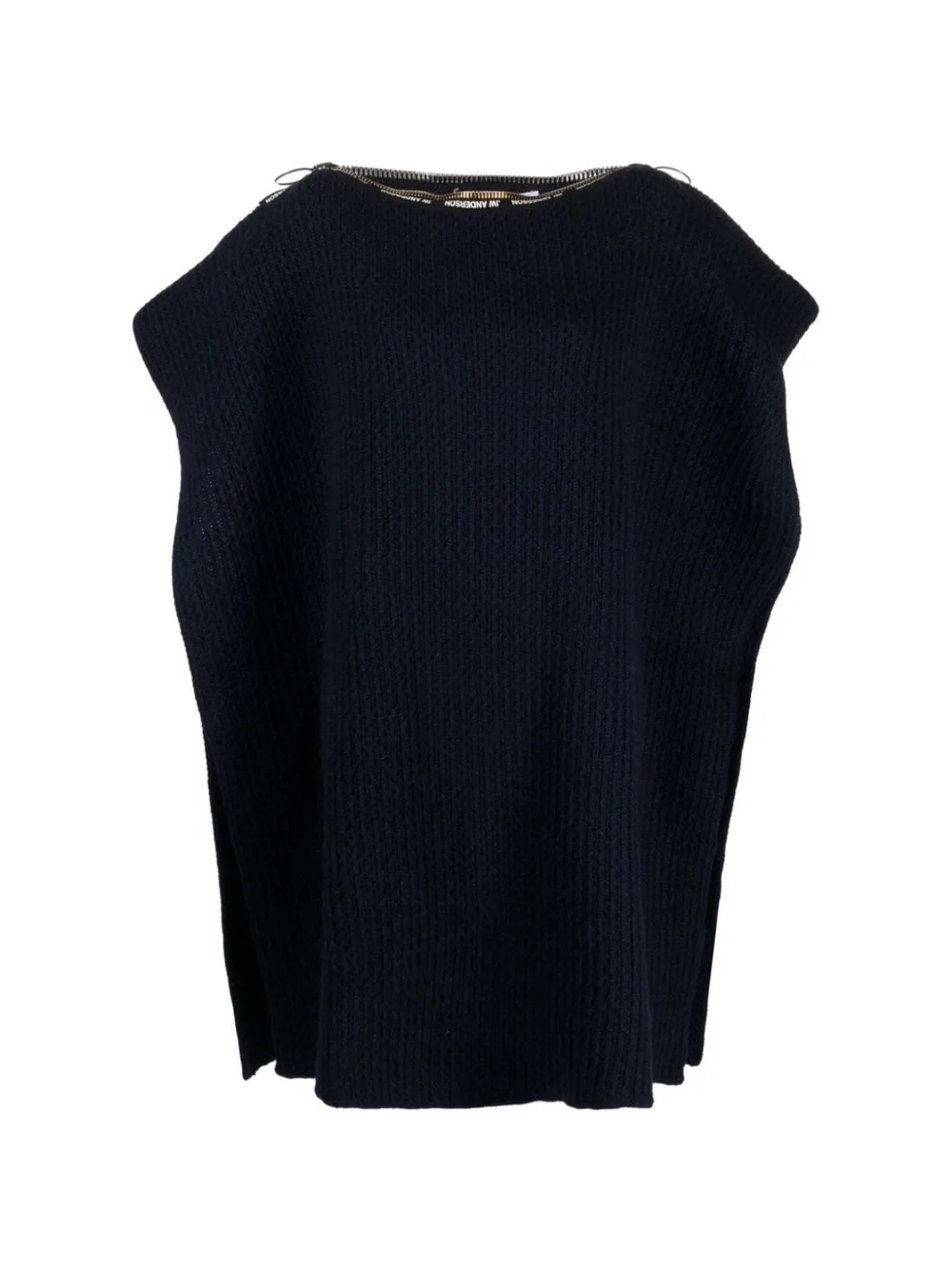 JW Anderson x A.P.C. ribbed-knit zip-detail poncho Blauw