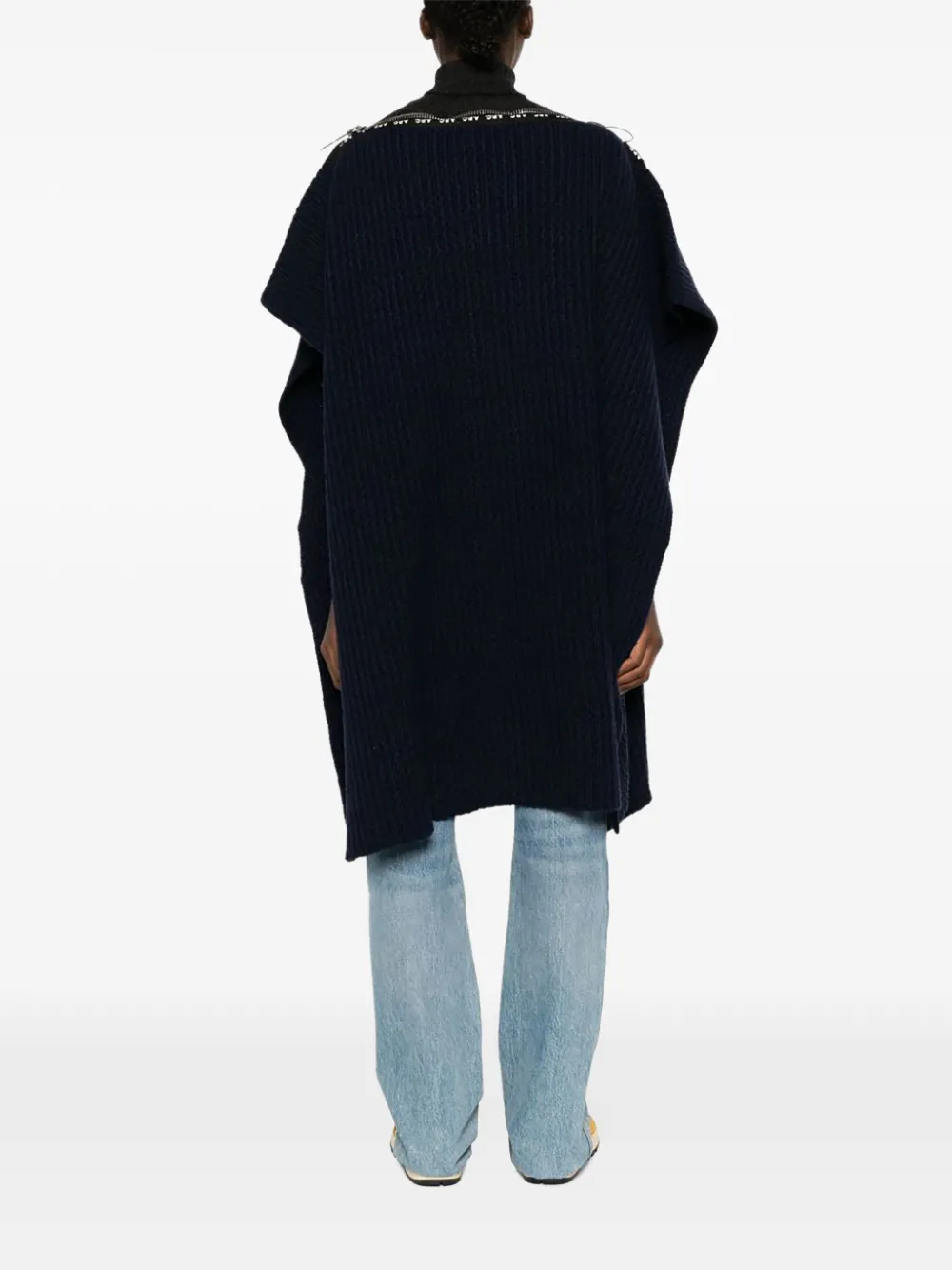 JW Anderson x A.P.C. ribbed-knit zip-detail poncho Blauw