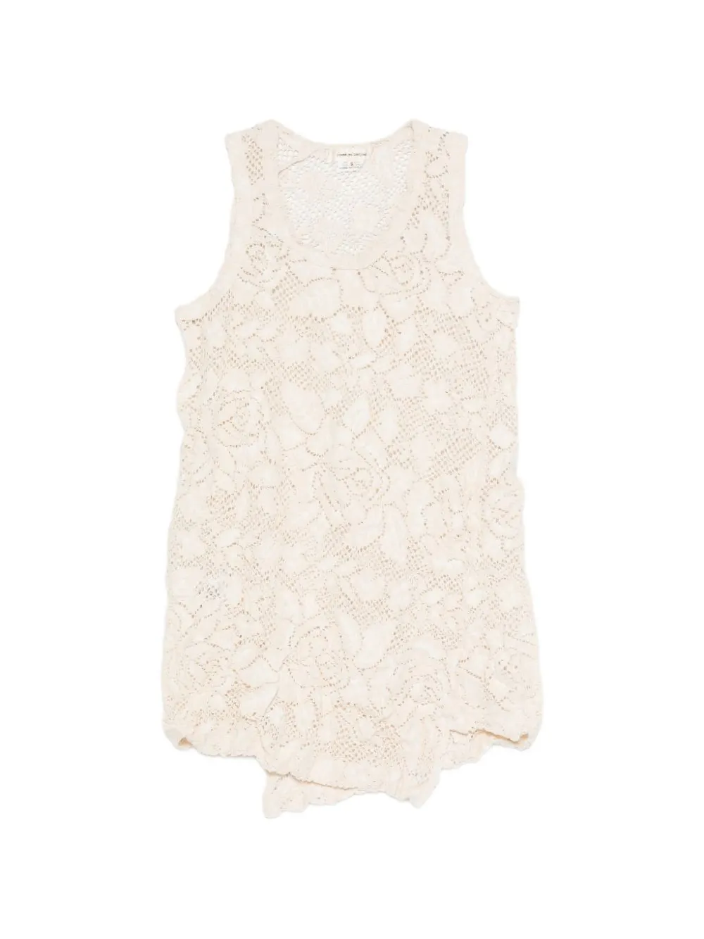 Comme Des Garçons floral-lace tank top Beige
