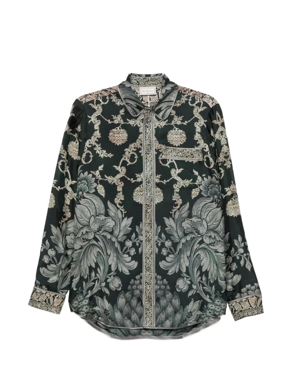 Pierre-Louis Mascia Aloe floral-print silk shirt - Green