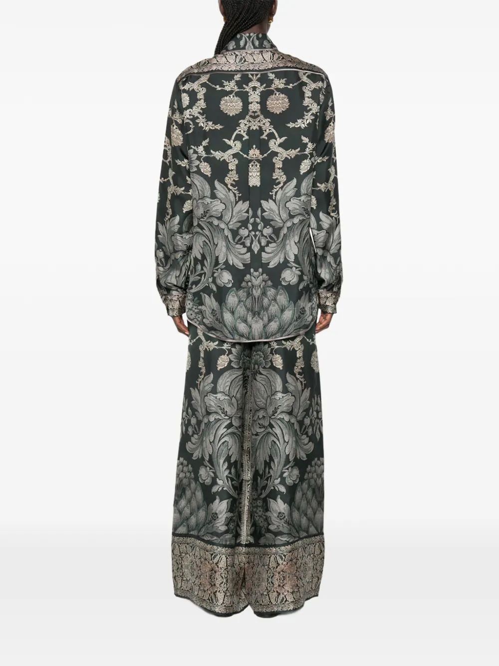 Pierre-Louis Mascia Aloe floral-print silk shirt Groen