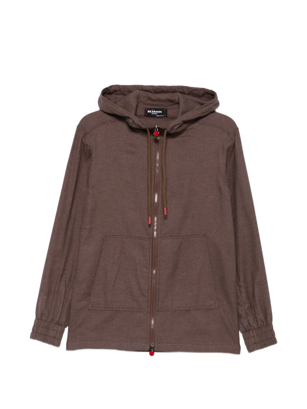 Kiton Umbi hoodie met rits Bruin