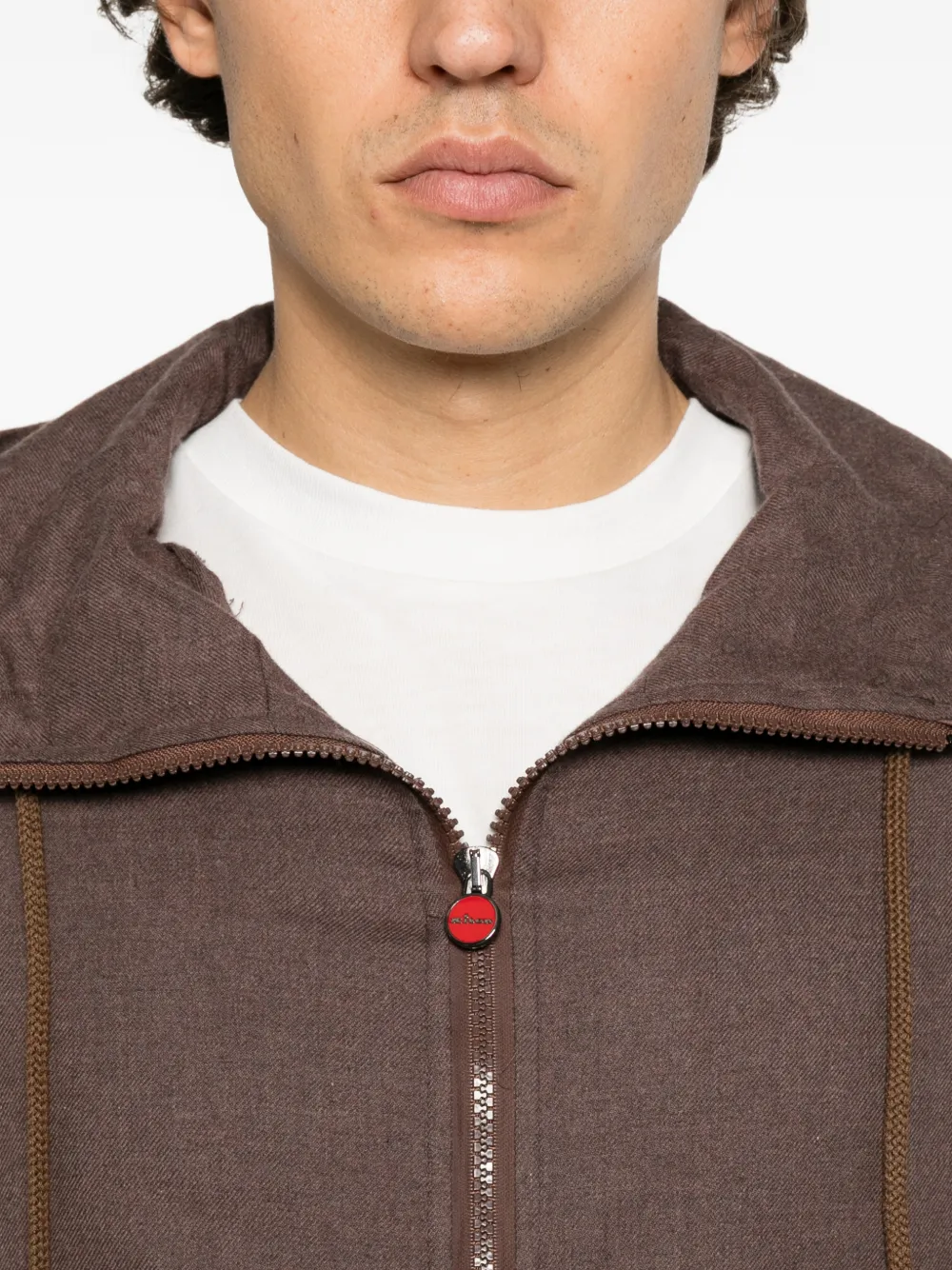 Kiton Umbi hoodie met rits Bruin
