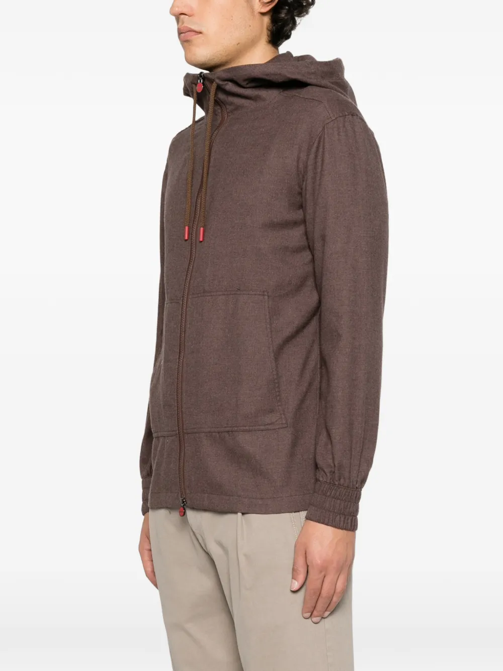 Kiton Umbi hoodie met rits Bruin