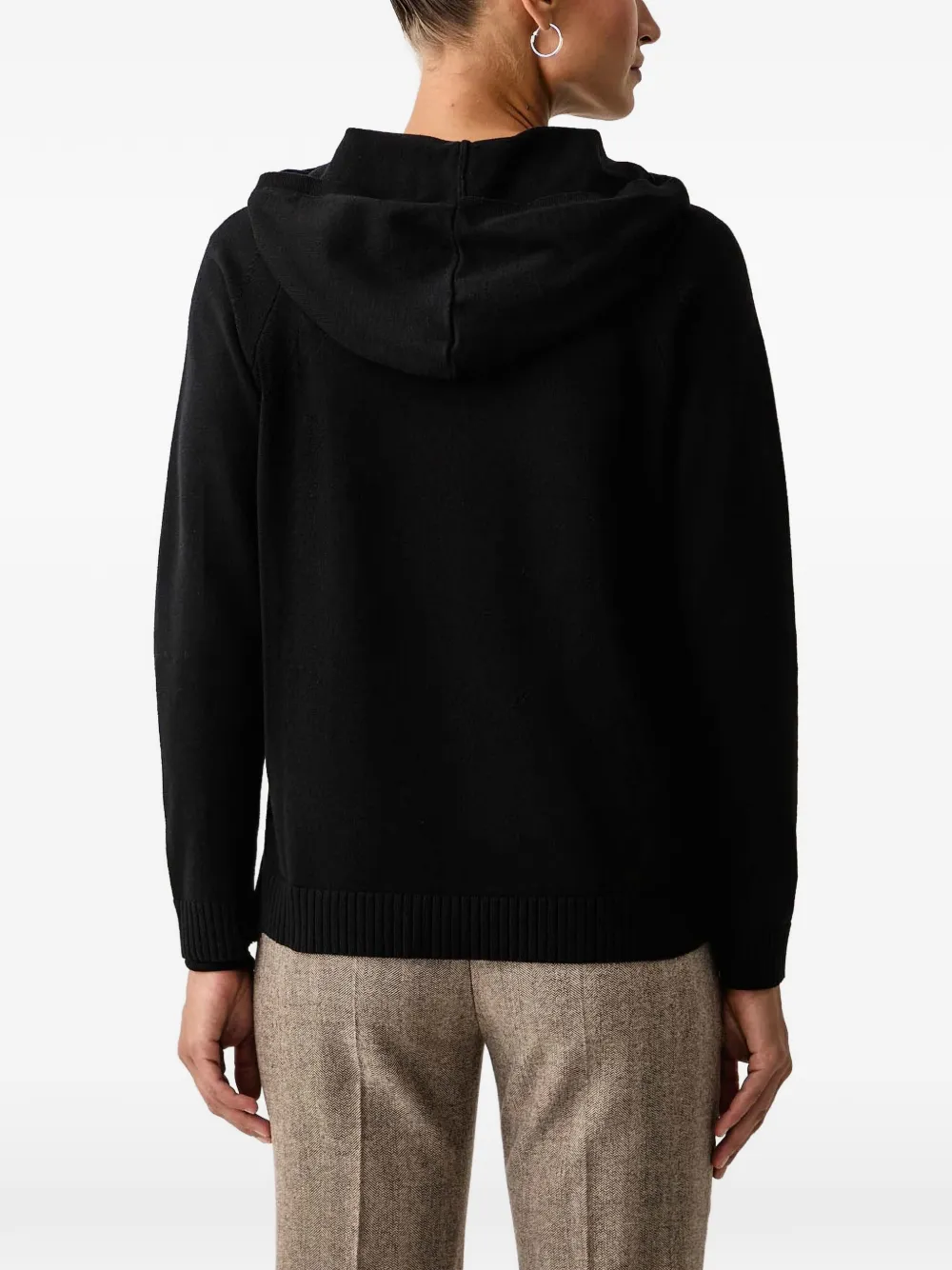 TWINSET logo-embossed raglan-sleeve sweater Zwart