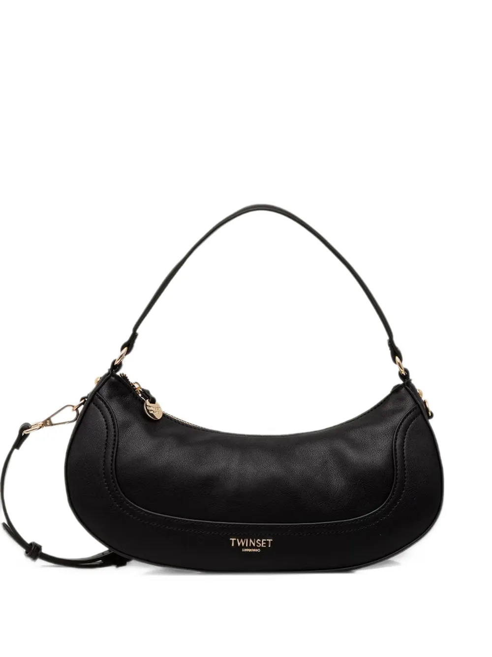 TWINSET logo-plaque curved shoulder bag - Nero