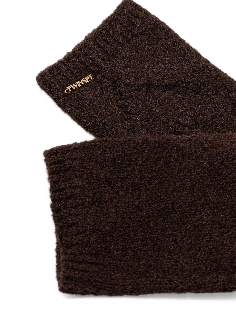 TWINSET logo-plaque long-length gloves Bruin