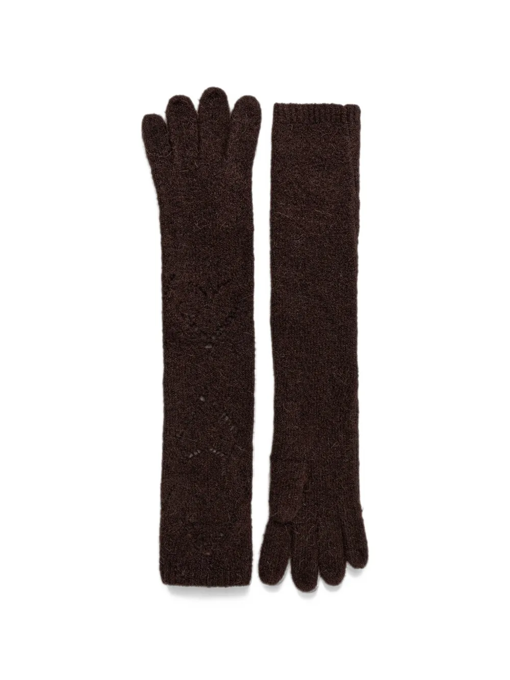 TWINSET logo-plaque long-length gloves Bruin