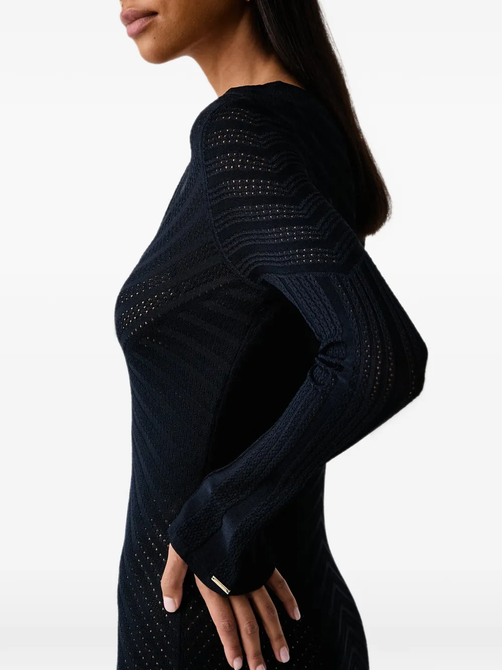 TWINSET long dual-use knit dress Blauw