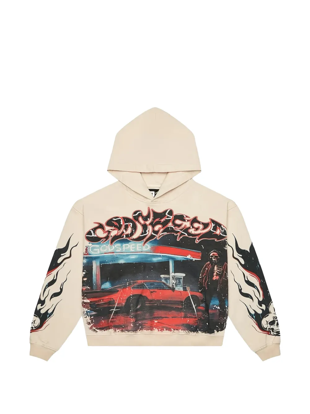 GODSPEED Pitstop graphic-print hoodie - Toni neutri