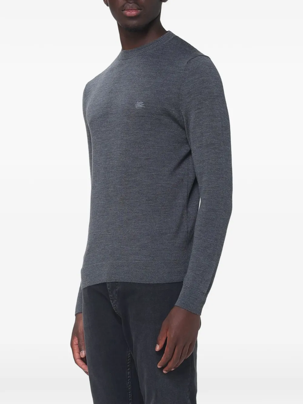 ETRO logo-embroidered sweater Grijs